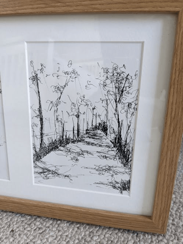 Sketch triptych of the Devils Punch Bowl  