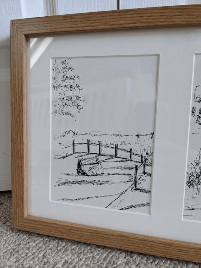 Sketch triptych of the Devils Punch Bowl  